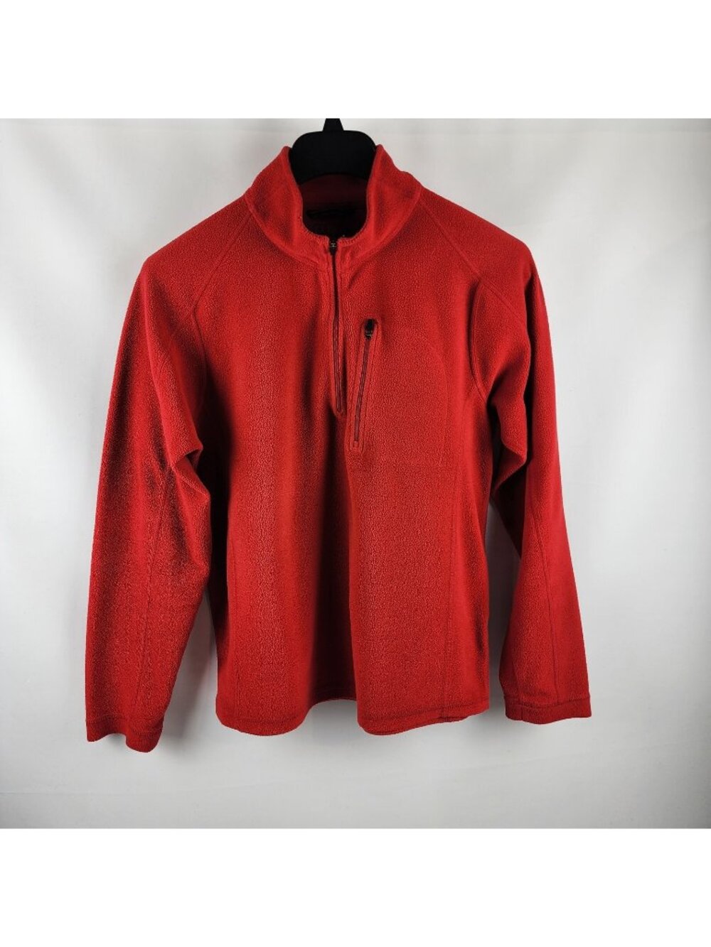 L.L. Bean Pullover Men Medium 1/4 Zip Fitness Fleece Cottage Red #280962
